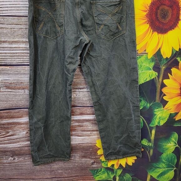 Akoo Brand Mens green jeans size 42/33 straight leg Pre-owned - Picture 8 of 10